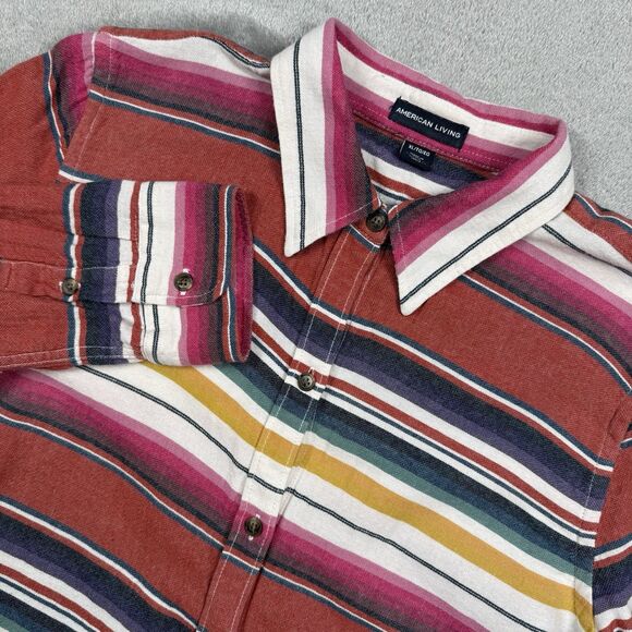 American Living Other - American Living Shirt Men’s XL Red Striped Cotton Button Up Aztec Long Sleeve
